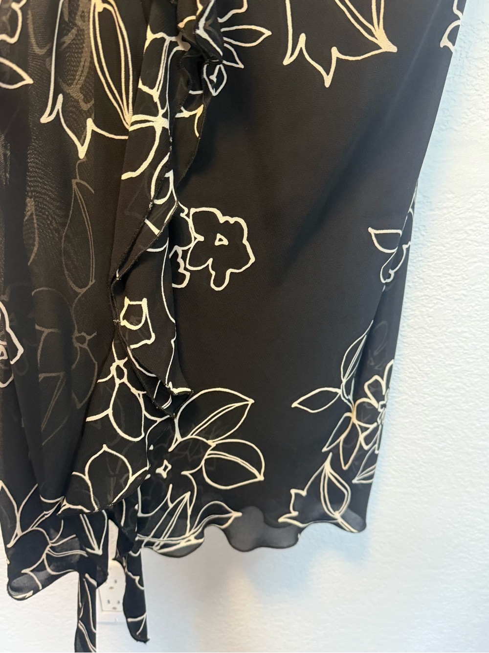 Vintage Y2K 90s Joseph Ribkoff Silk Floral Handkerchief Hem Slip Dress Black Sz6 - Picture 6 of 12